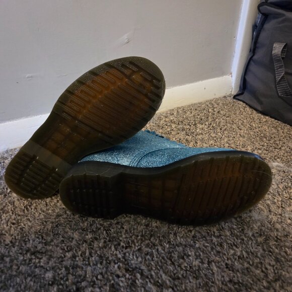 Dr. Martens 1460 Pascal Turquoise Fine Glitter Combat Boots - Picture 4 of 4